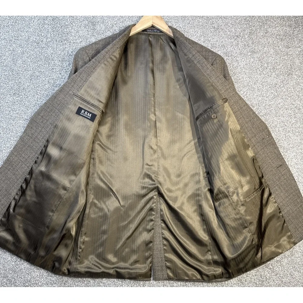 RBM‎ Collection Blazer Men's 42L 100% Lambswool Brown Sport Coat